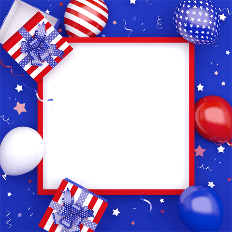 stars and stripes themed birthday message