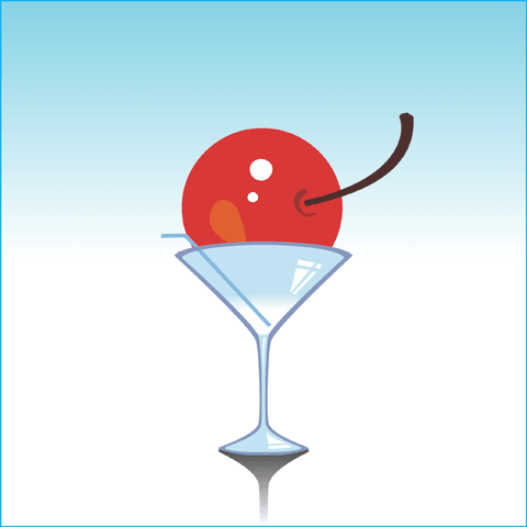 cherry on a glass
