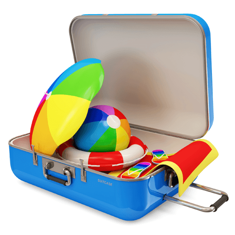 open holiday suitcase
