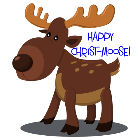cartoon moose on a white background