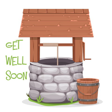 drawing of a wishing well