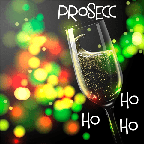 prosecco glass against coloured blurred background