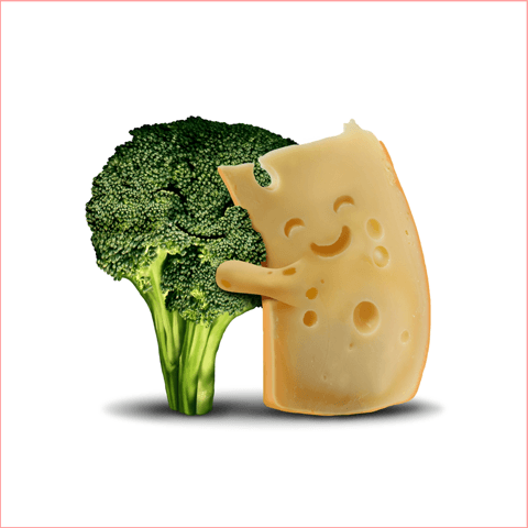 cartoon broccoli and cheese
