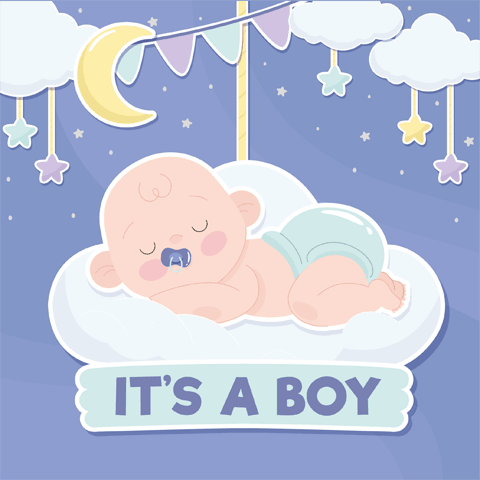 baby boy on a cloud