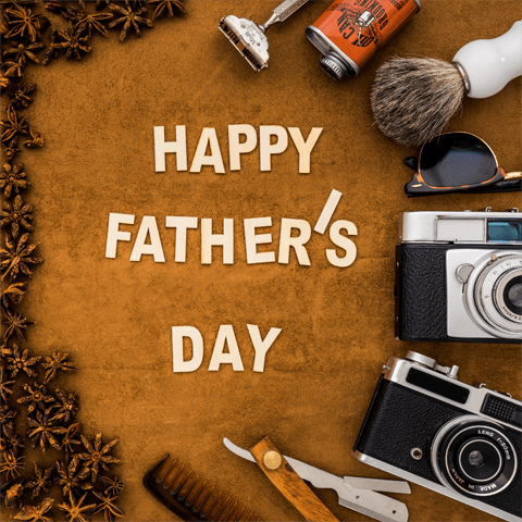 happy father's day on a brown background