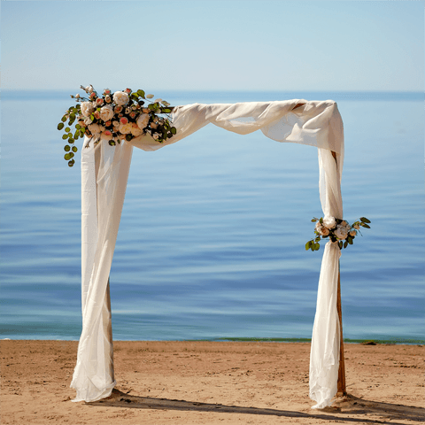 wedding arch on a beach