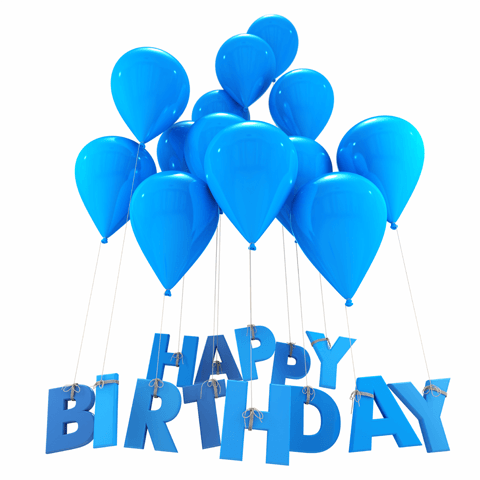 happy birthday blue balloons