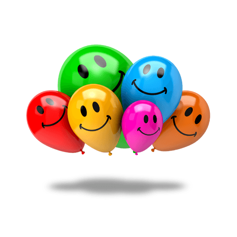 happy smiling bunch of balloons
