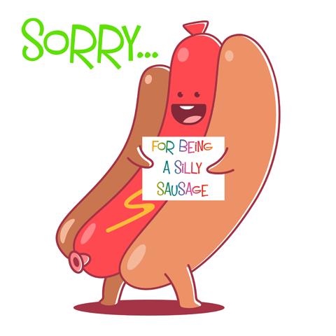 silly sausage cartoon