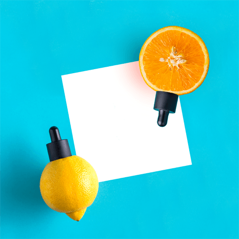 notepad with orange and lemon