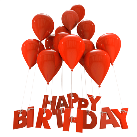happy birthday red balloons