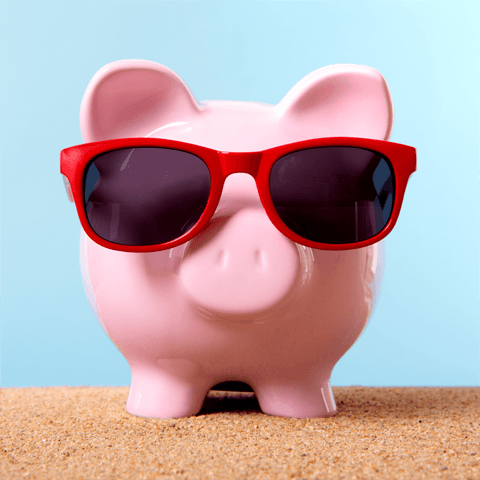 pink pig with sunglasses
