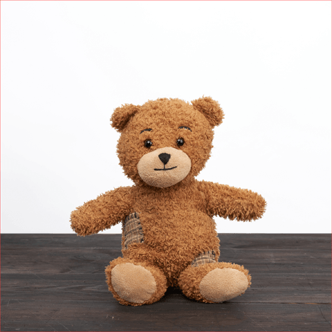 cute patched-up teddy bear