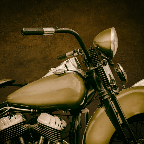 close up of classic motorbike