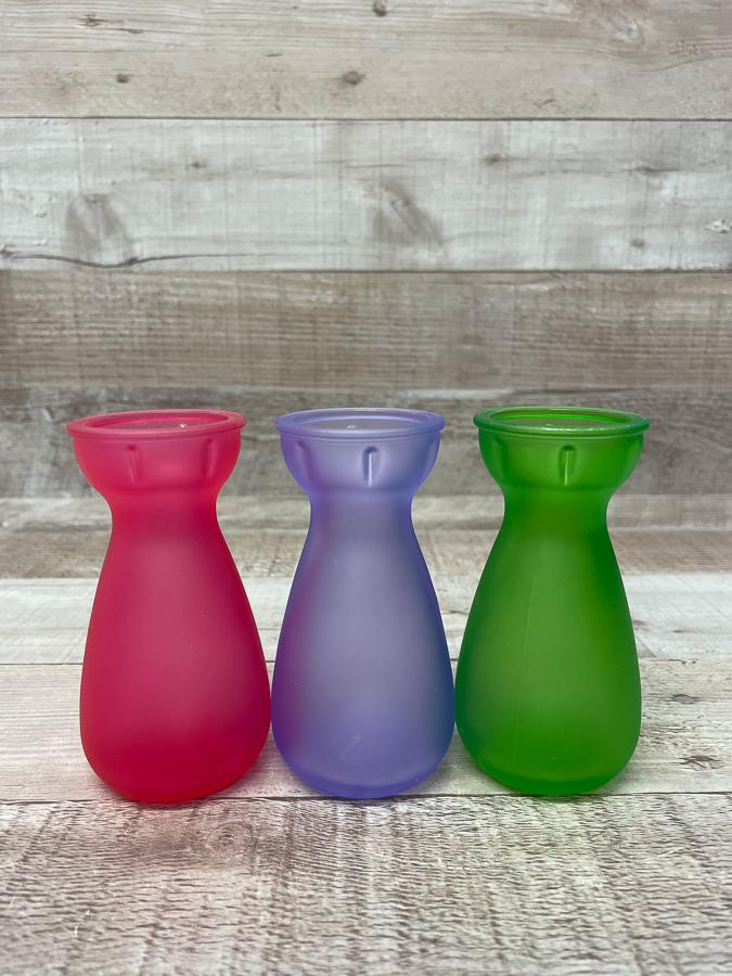 FROSTED GLASS SET OF THREE SMALL COLOURED VASES09-04-2021 at 19.17.02 2.JPG