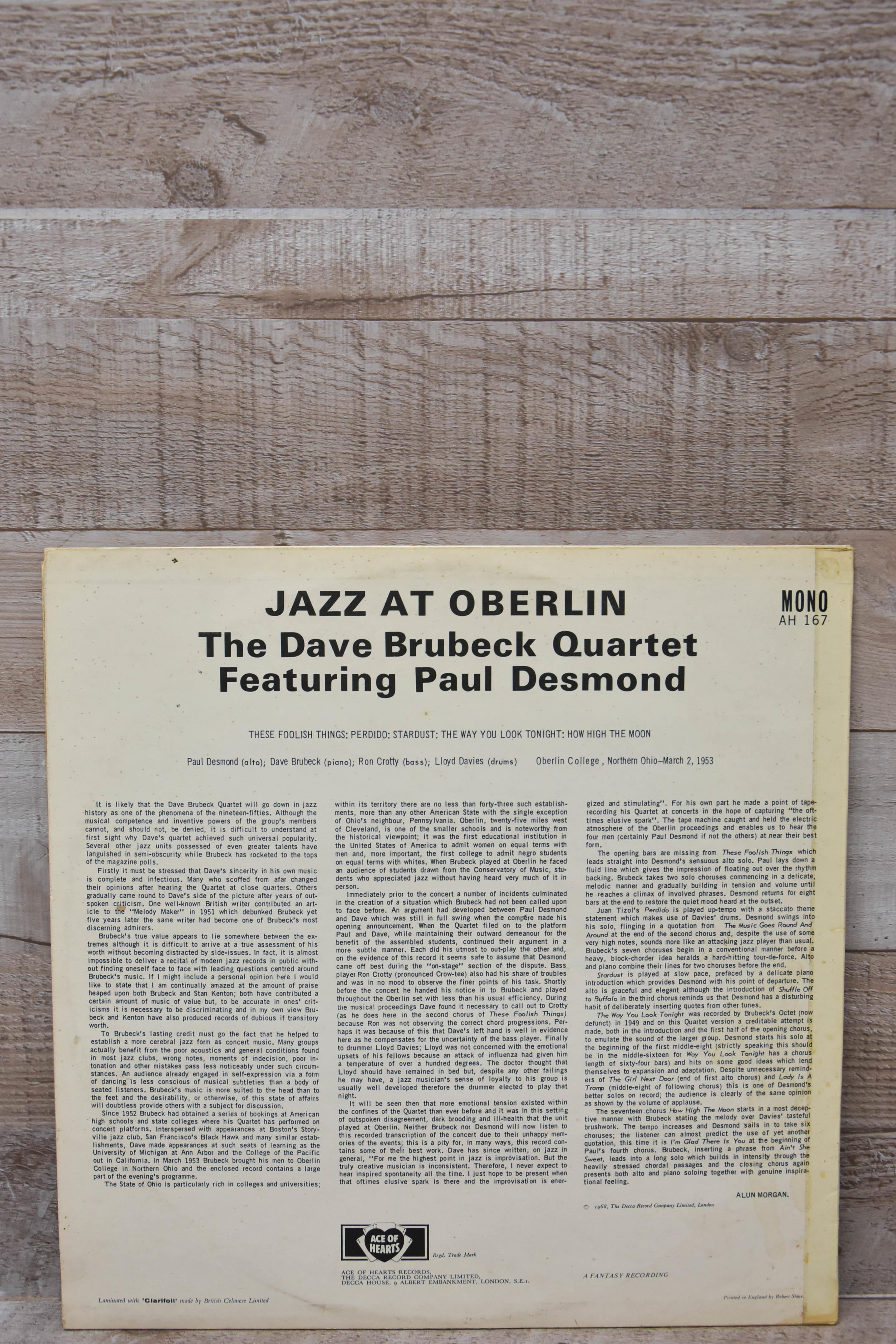 Jazz at Oberlin The Dave Brubeck Quartet LP-5551