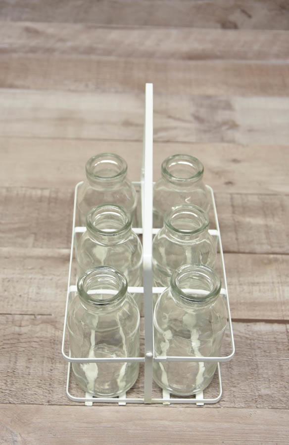 Set of Six Small Milk Bottles in Cream Metal Holder22-01-2021 at 12.52.32 4