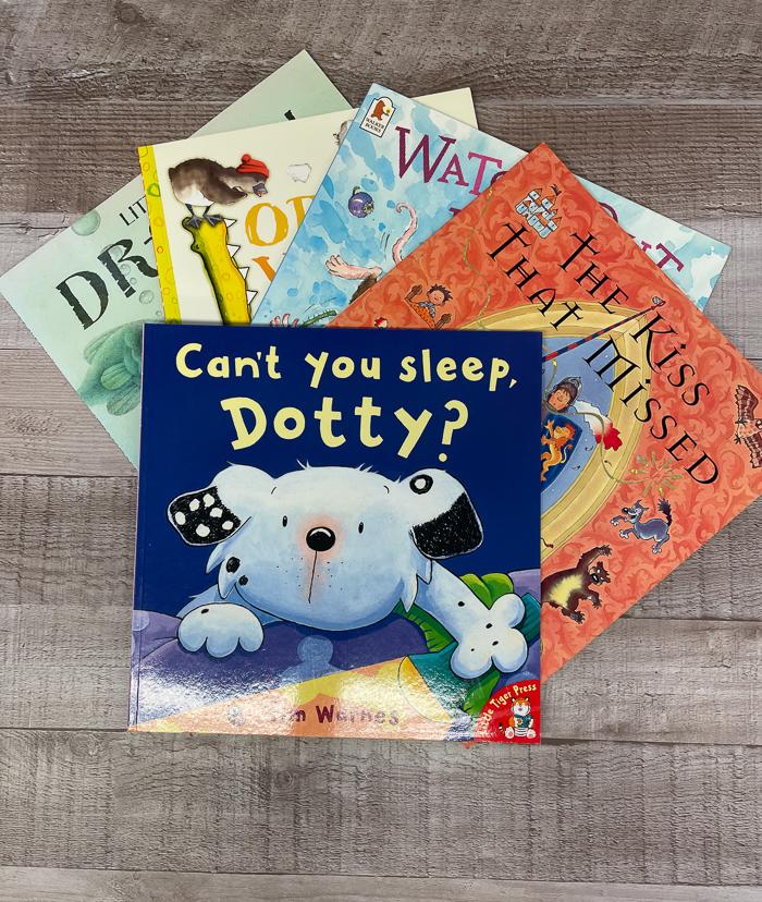 SET OF FIVE CHILDRENS BOOKS INCLUDING VANT YOU SLEEP DOTTY
