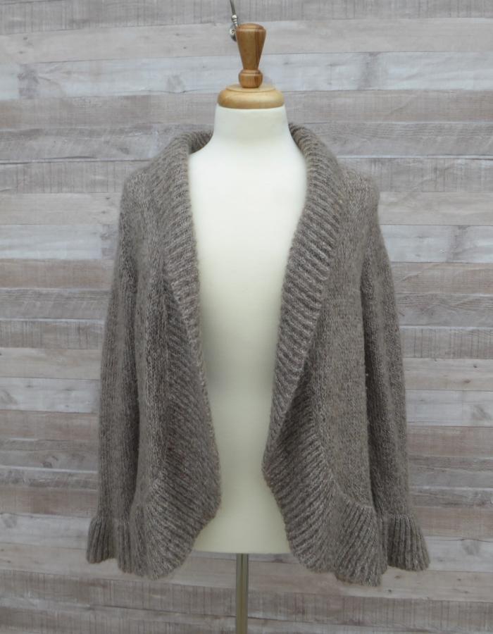 MARKS AND SPENCERS GREY OPEN FRONTED CARDIGAN