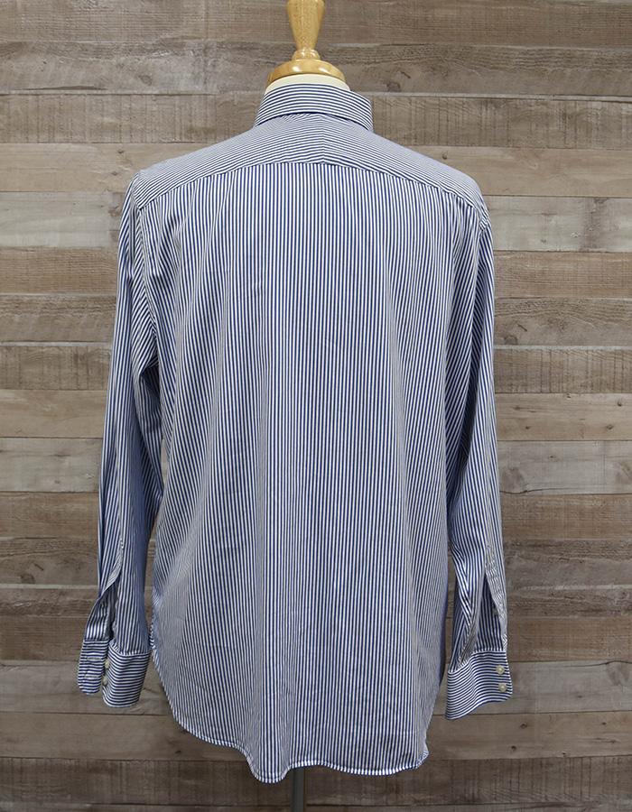 CHESTER MEN`S BLUE AND WHITE STRIPED COTTON SHIRT SIZE 17”