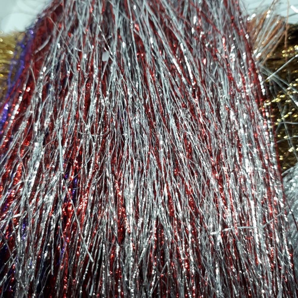 red silver micro tinsel