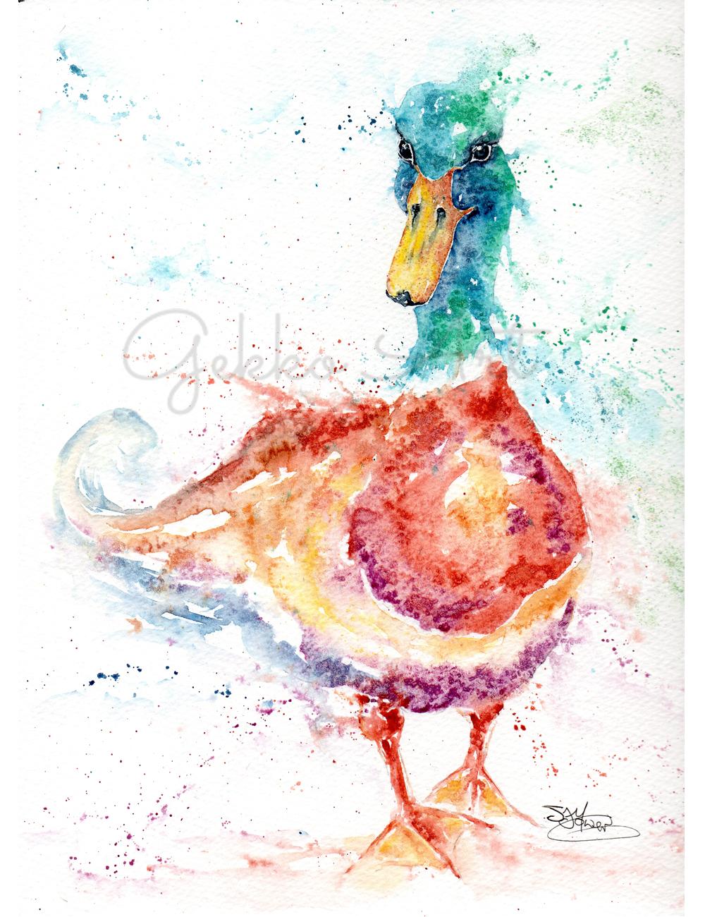 duck watercolour