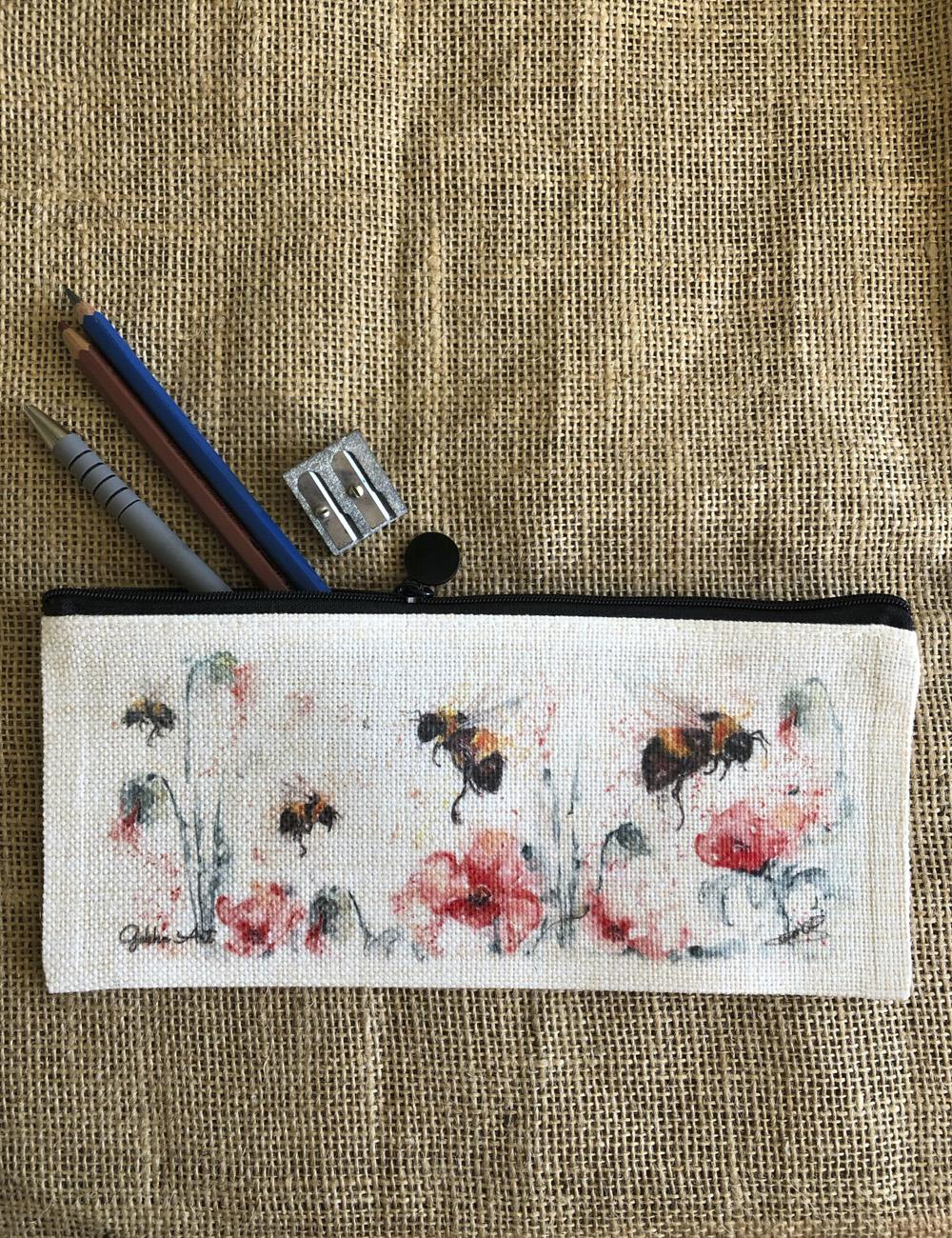 poppy bees pencil case