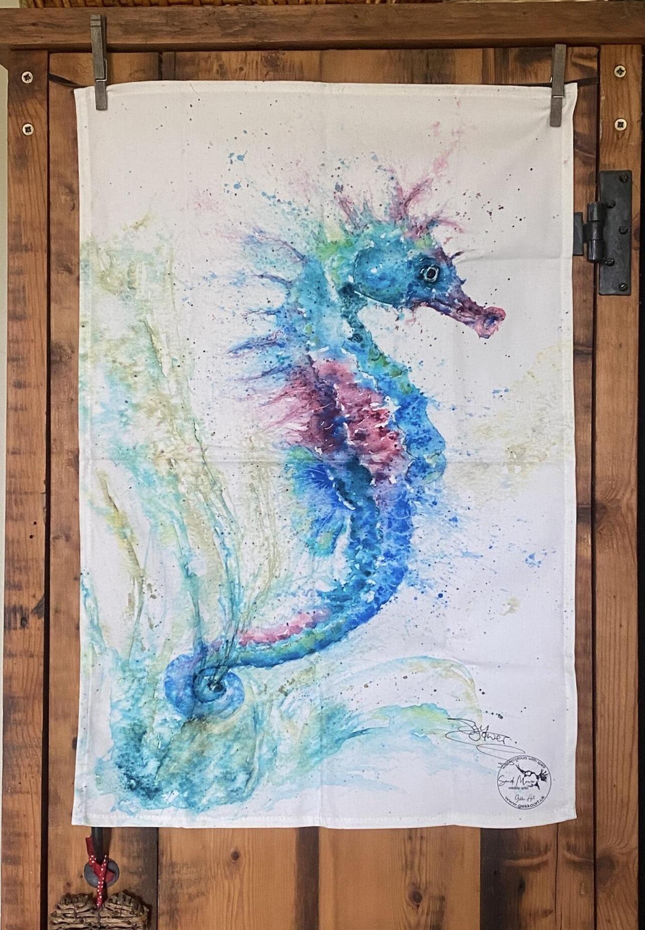 seahorse tea towel