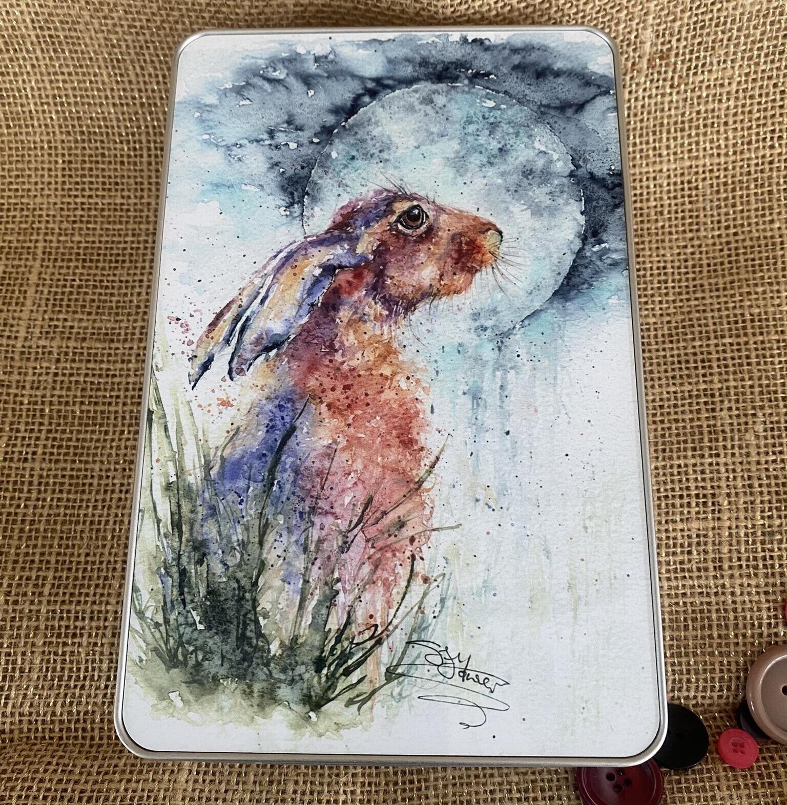 hare and moon tin