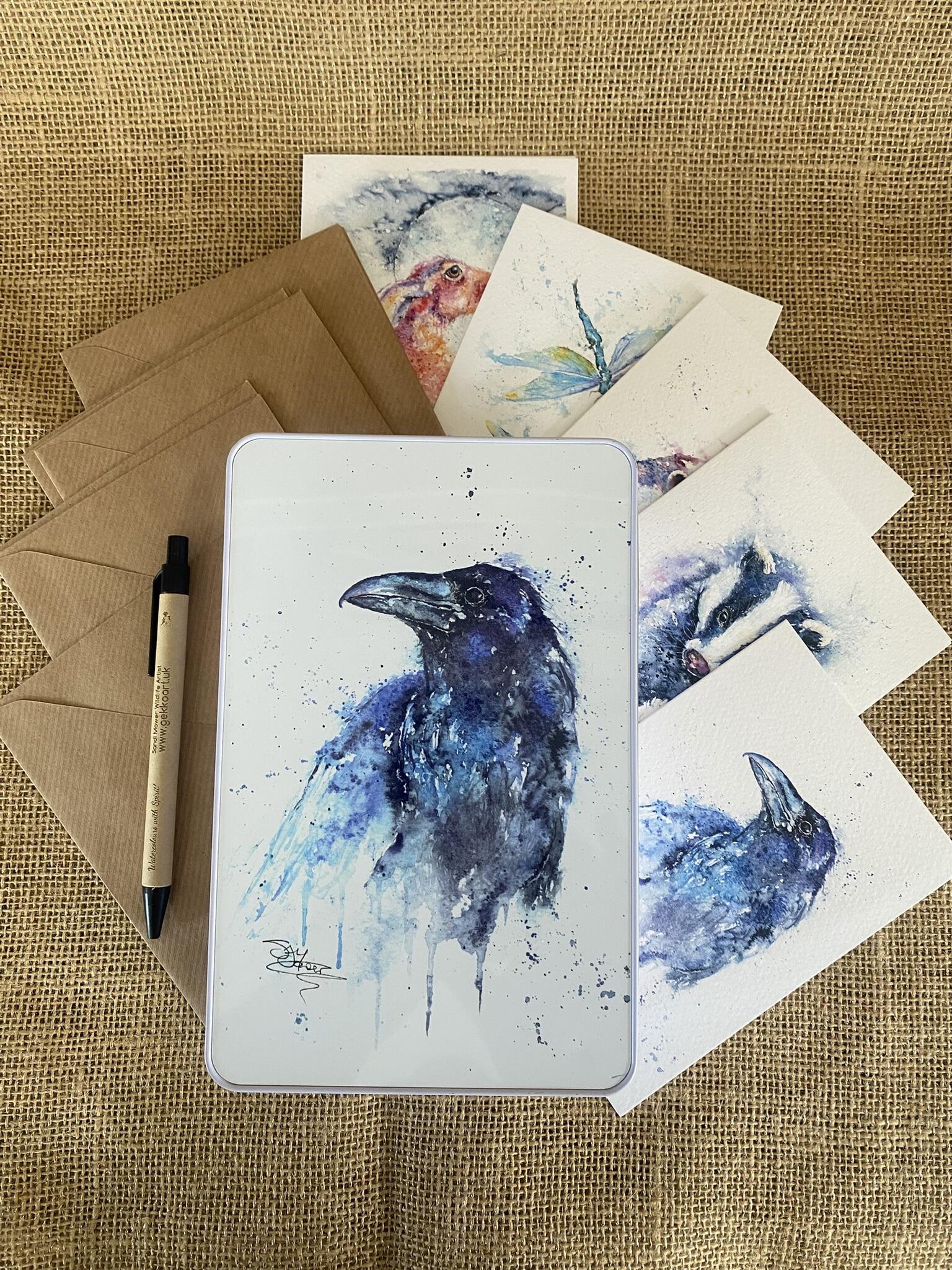raven tin and cards