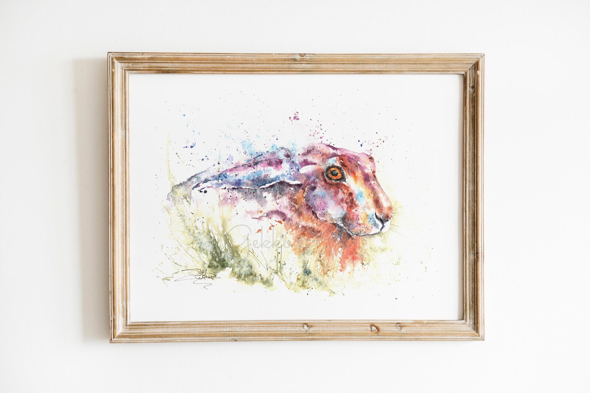 hare in a scrape painting