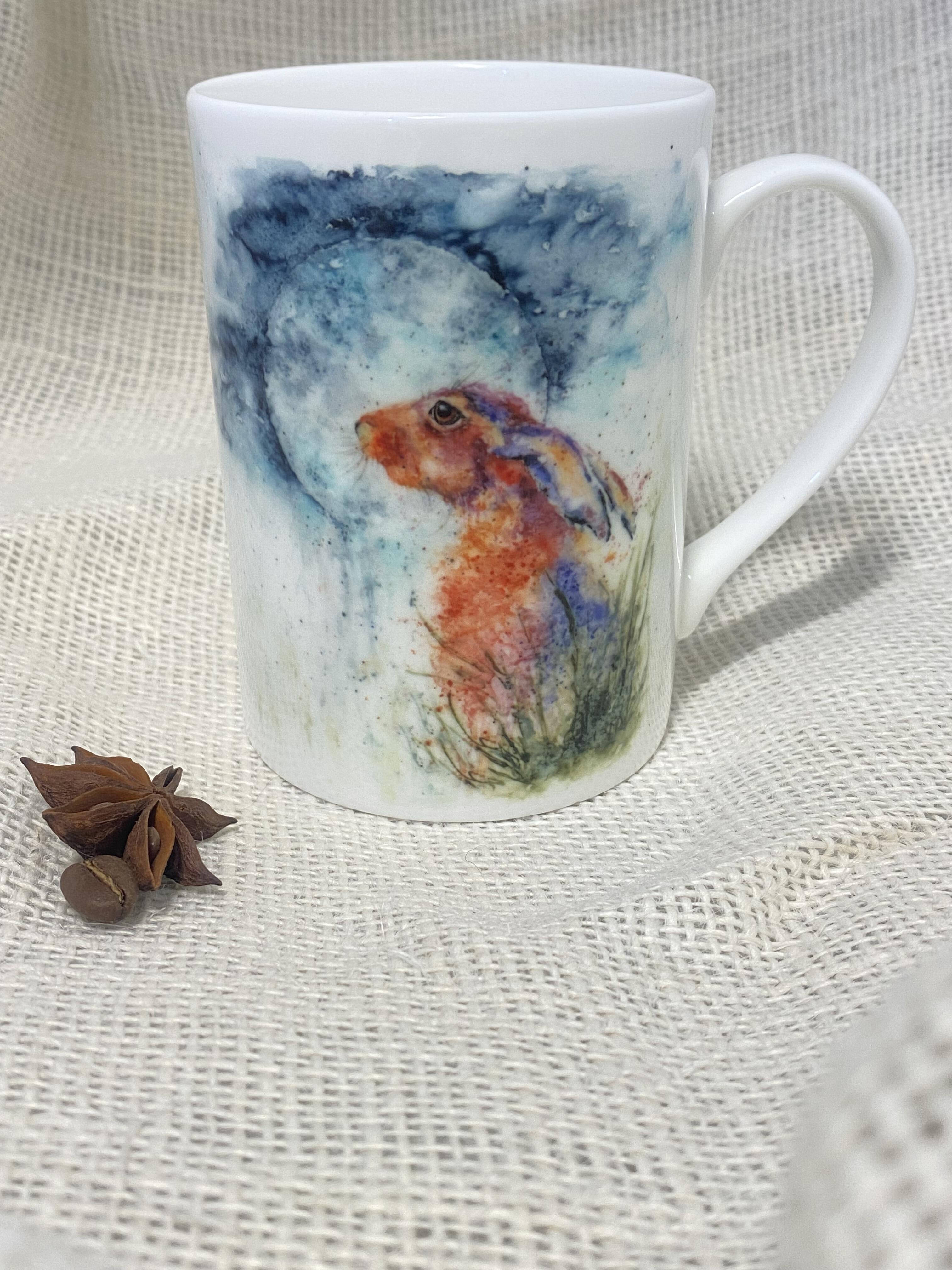 moon gazing hare mug