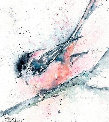 longtailed tit painting