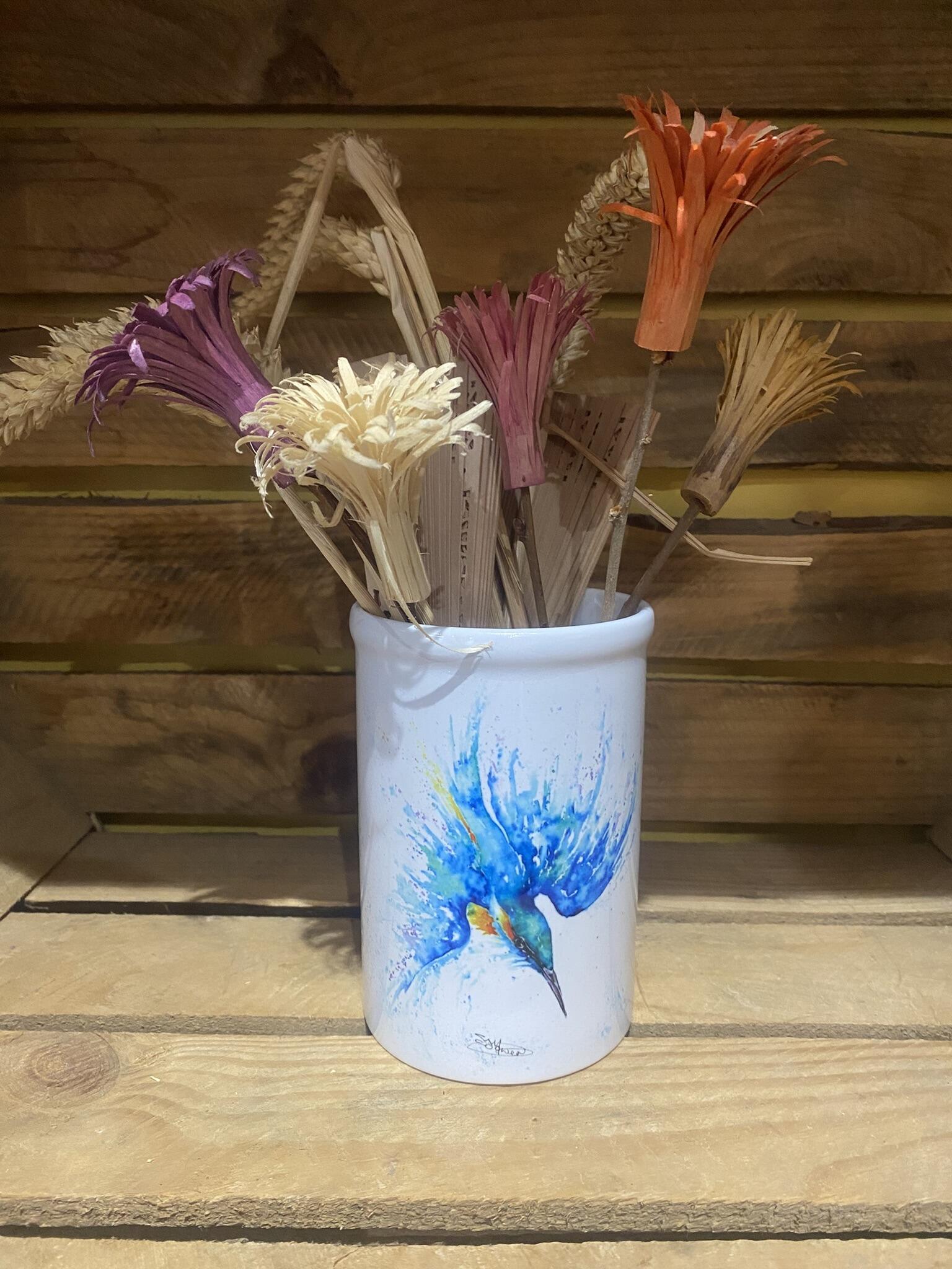ceramic kingfisher vase