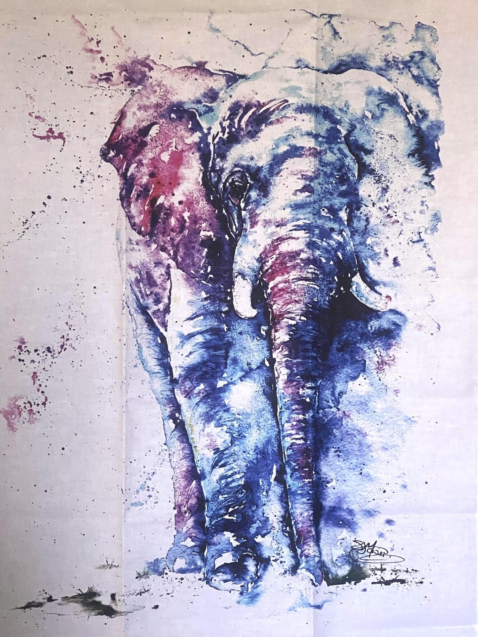 elephant dish towel
