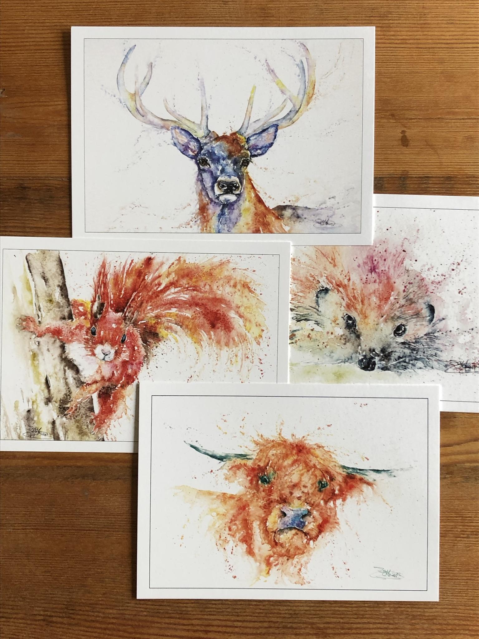 4 animal cards
