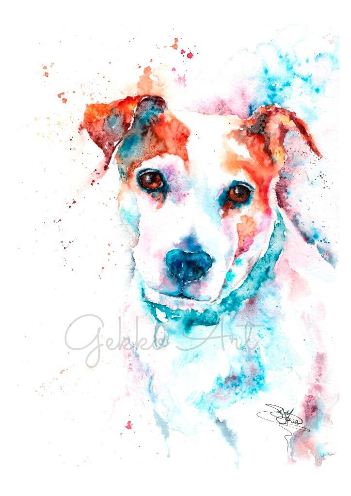jack russell watercolour