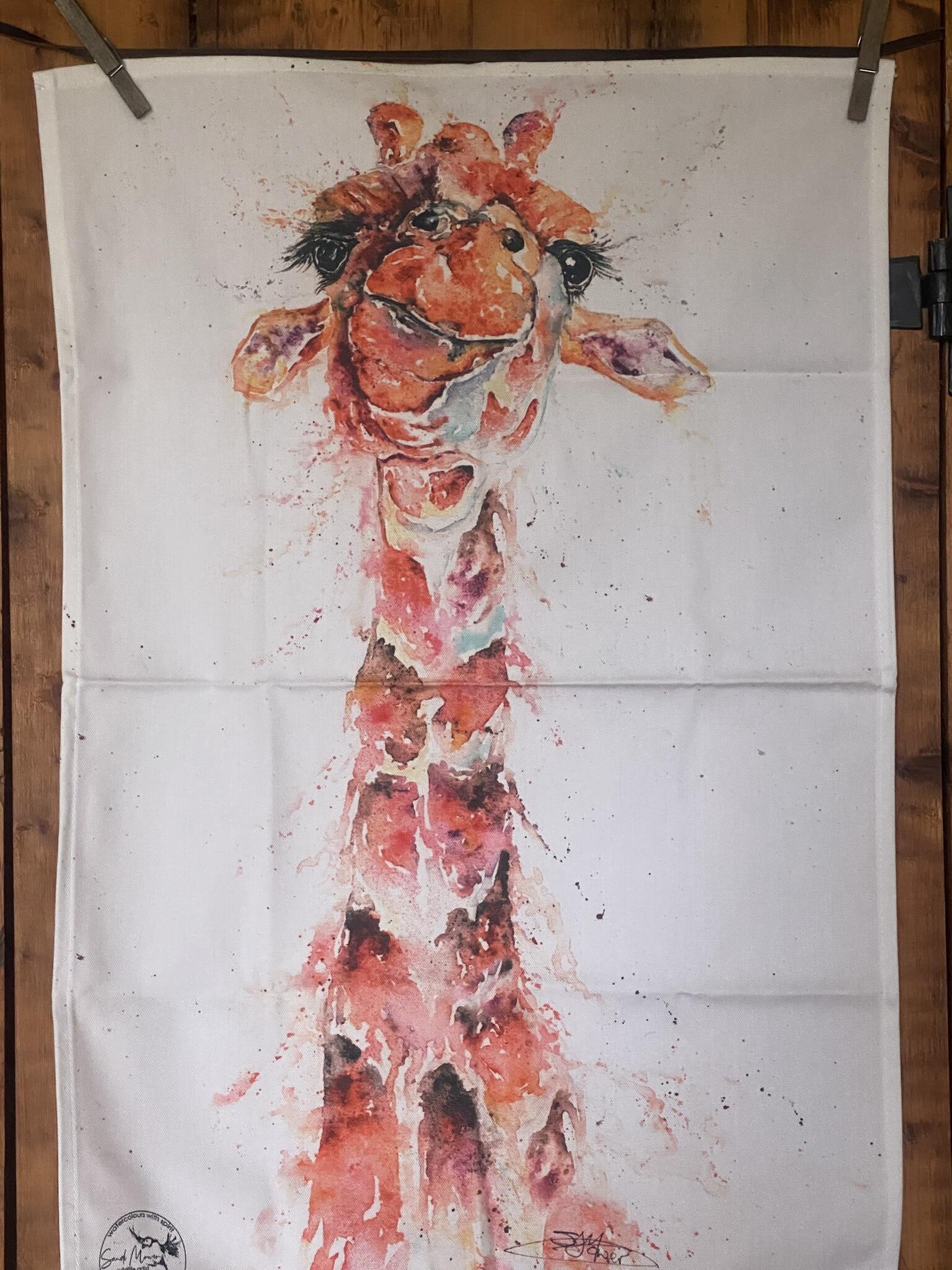 giraffe tea towel
