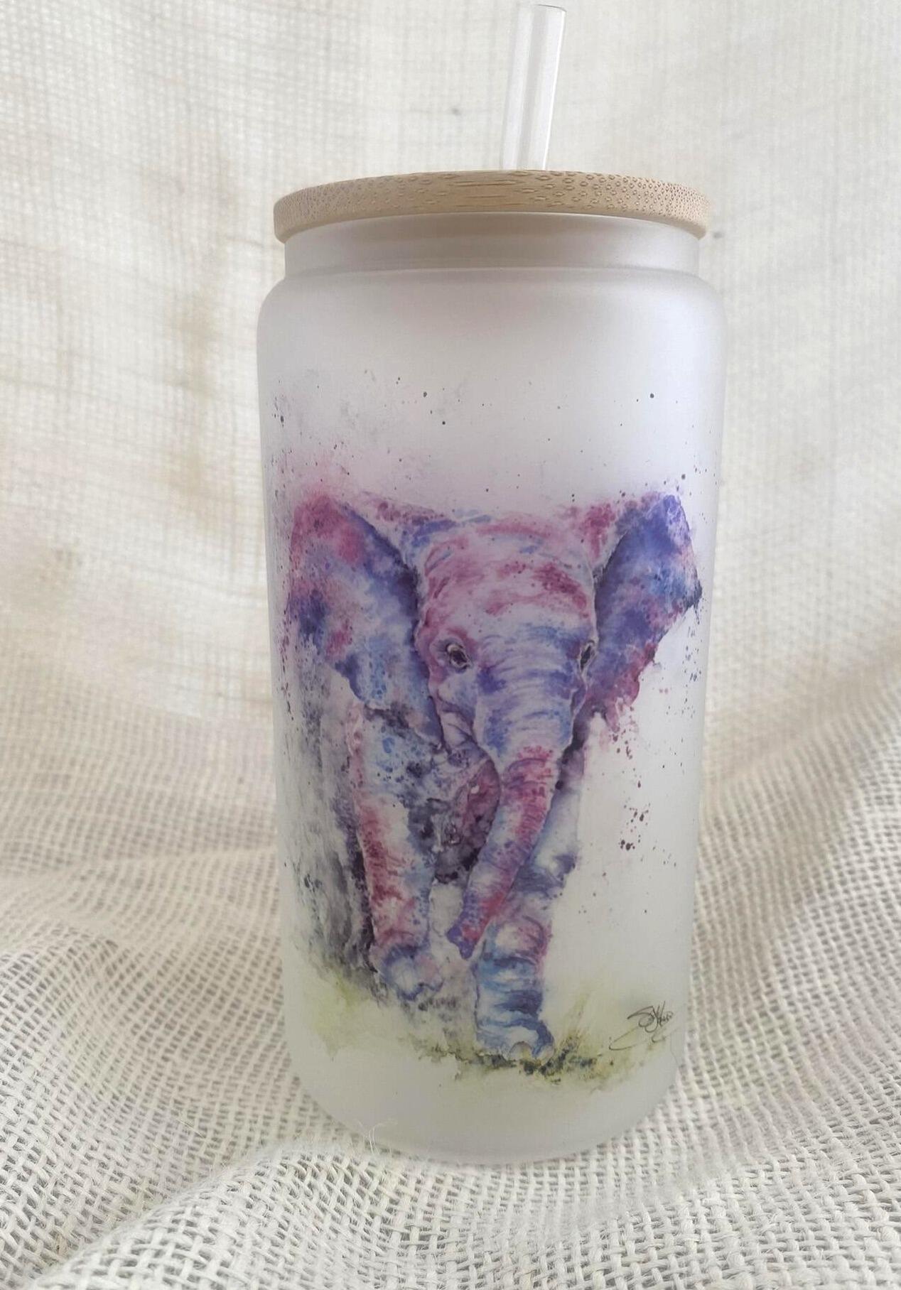 elephant glass tumbler