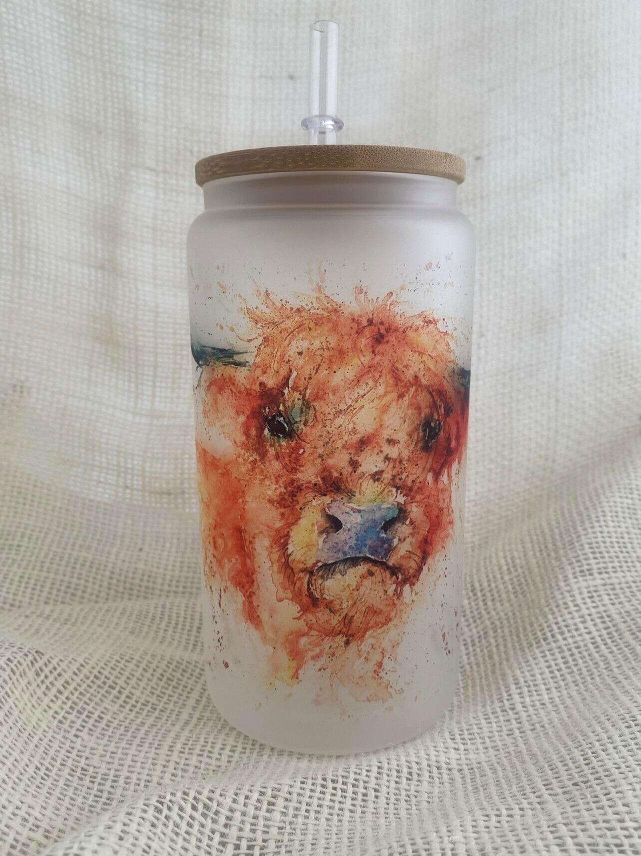 highland cow glass