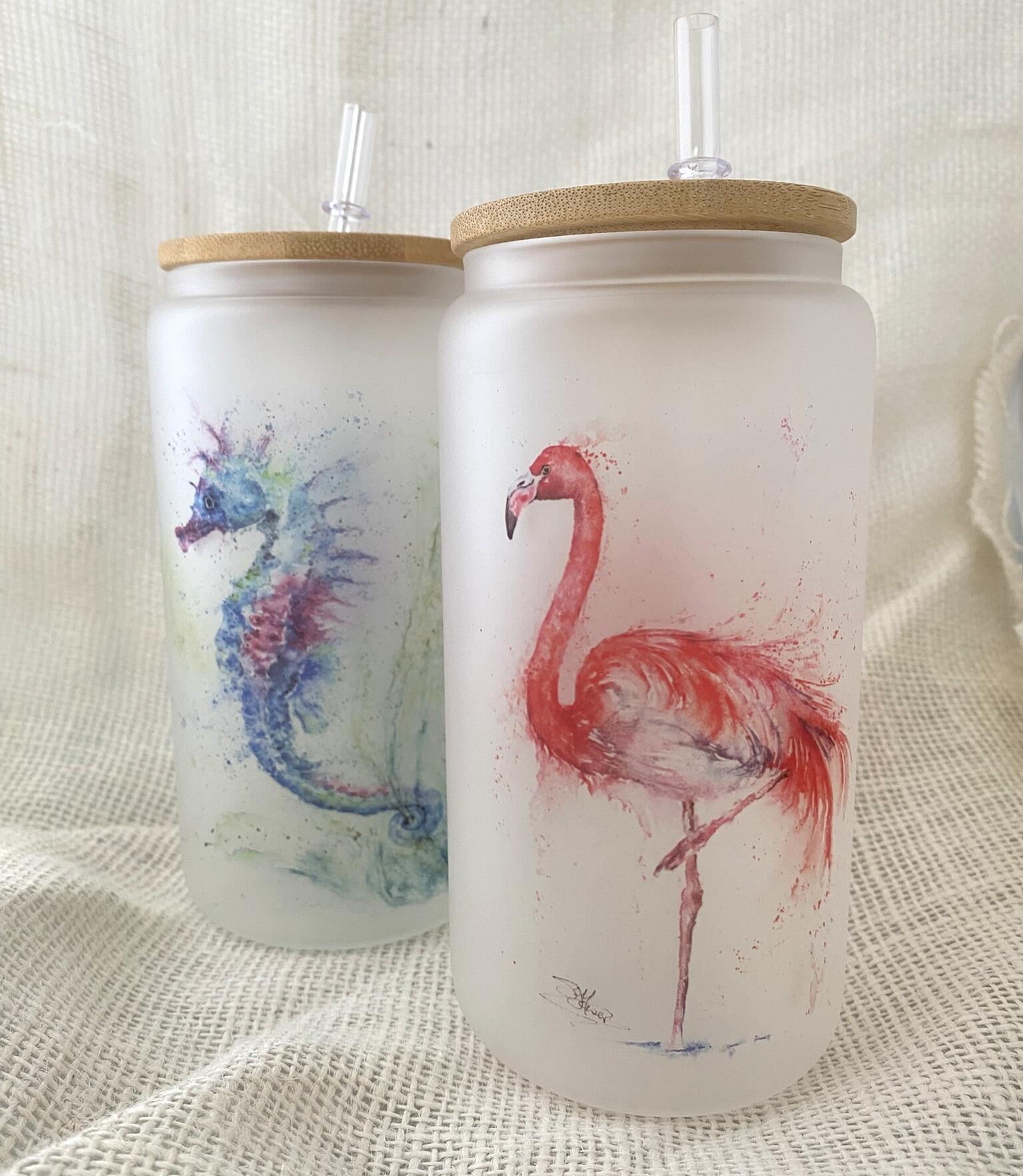 tumblers with bamboo lid and straw