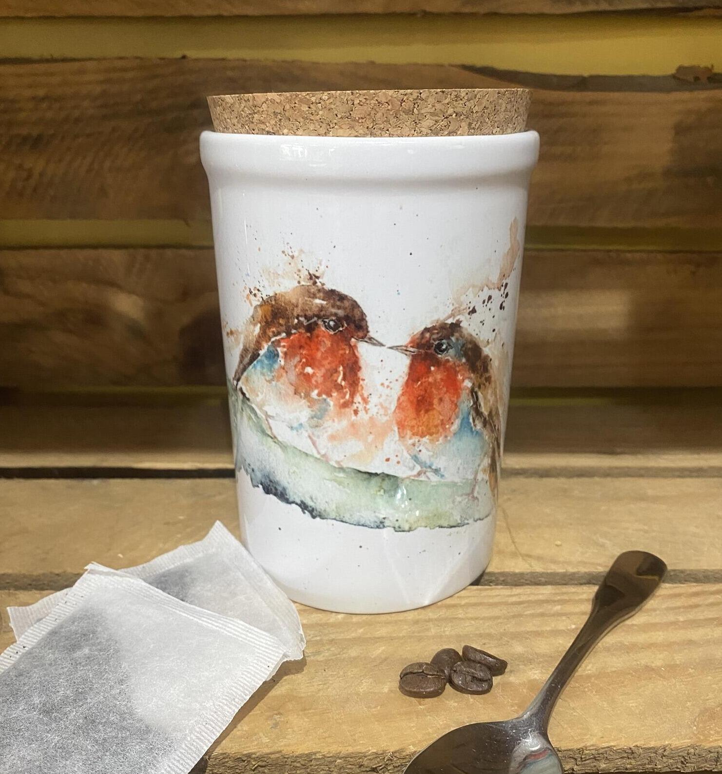 robin tea caddy