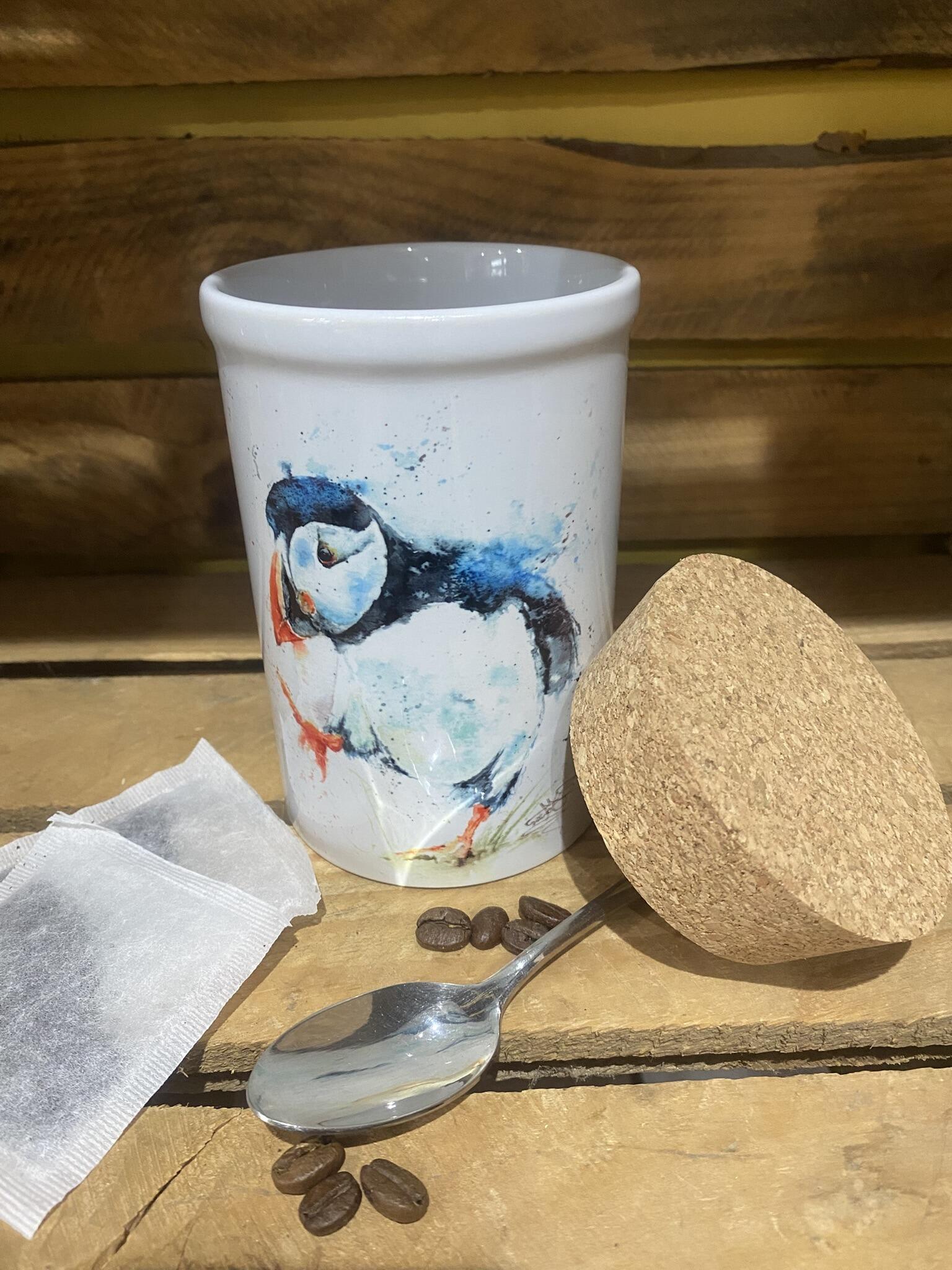 puffin jar with cork lid