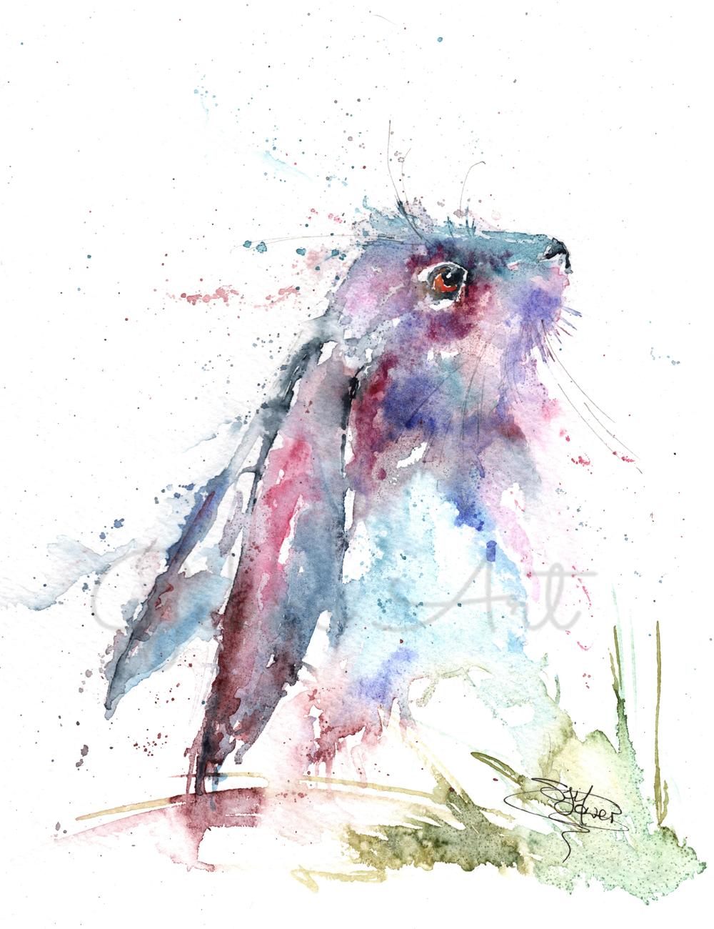 baby hare watercolour