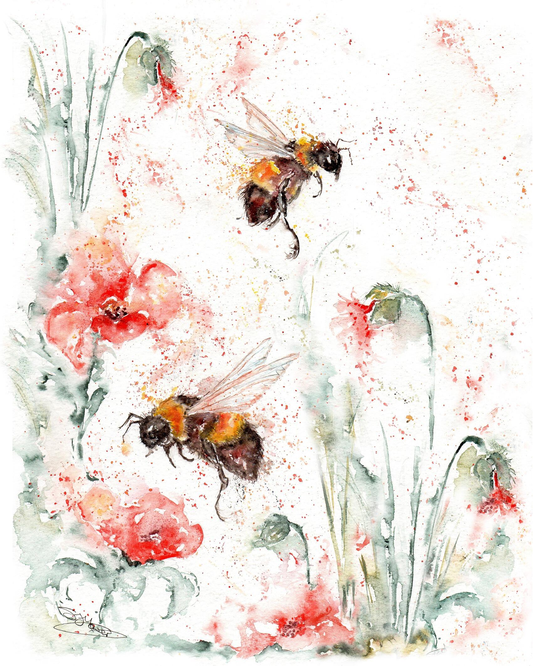 poppy bee design