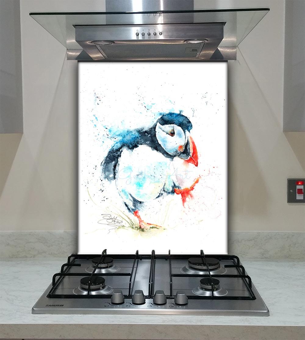 puffin glass kitchen splashback