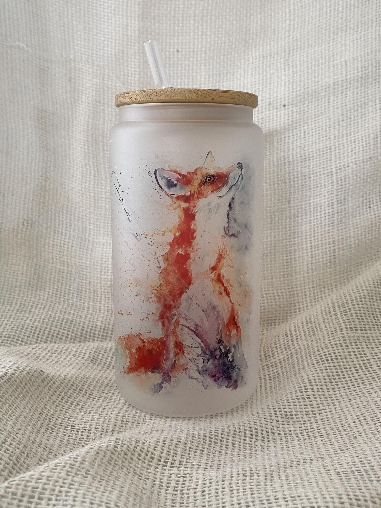 fox watercolour glass