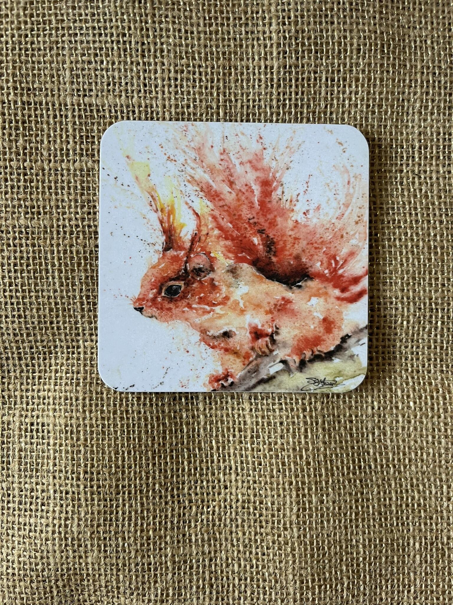 red squirrel coaster