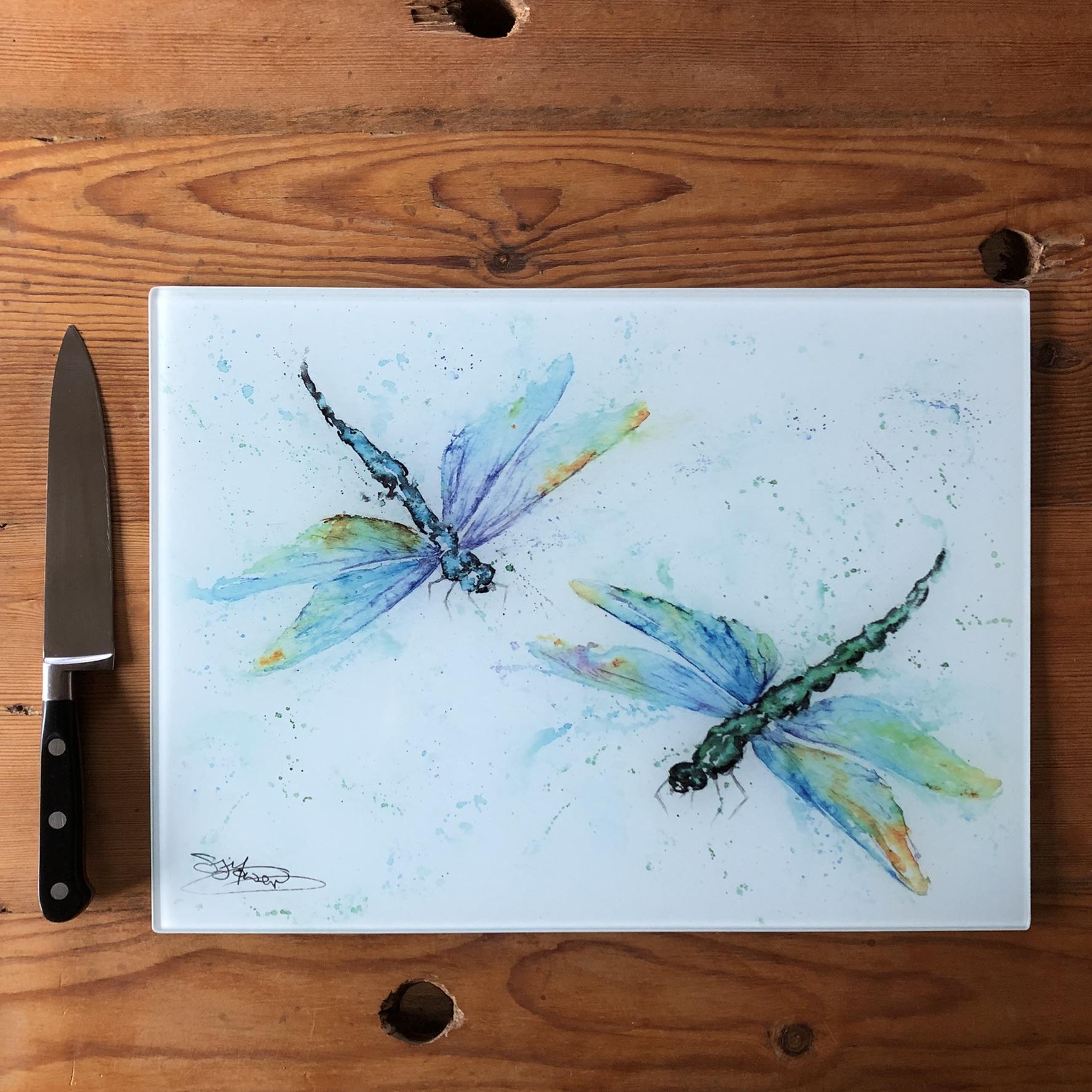 dragonflies chopping board