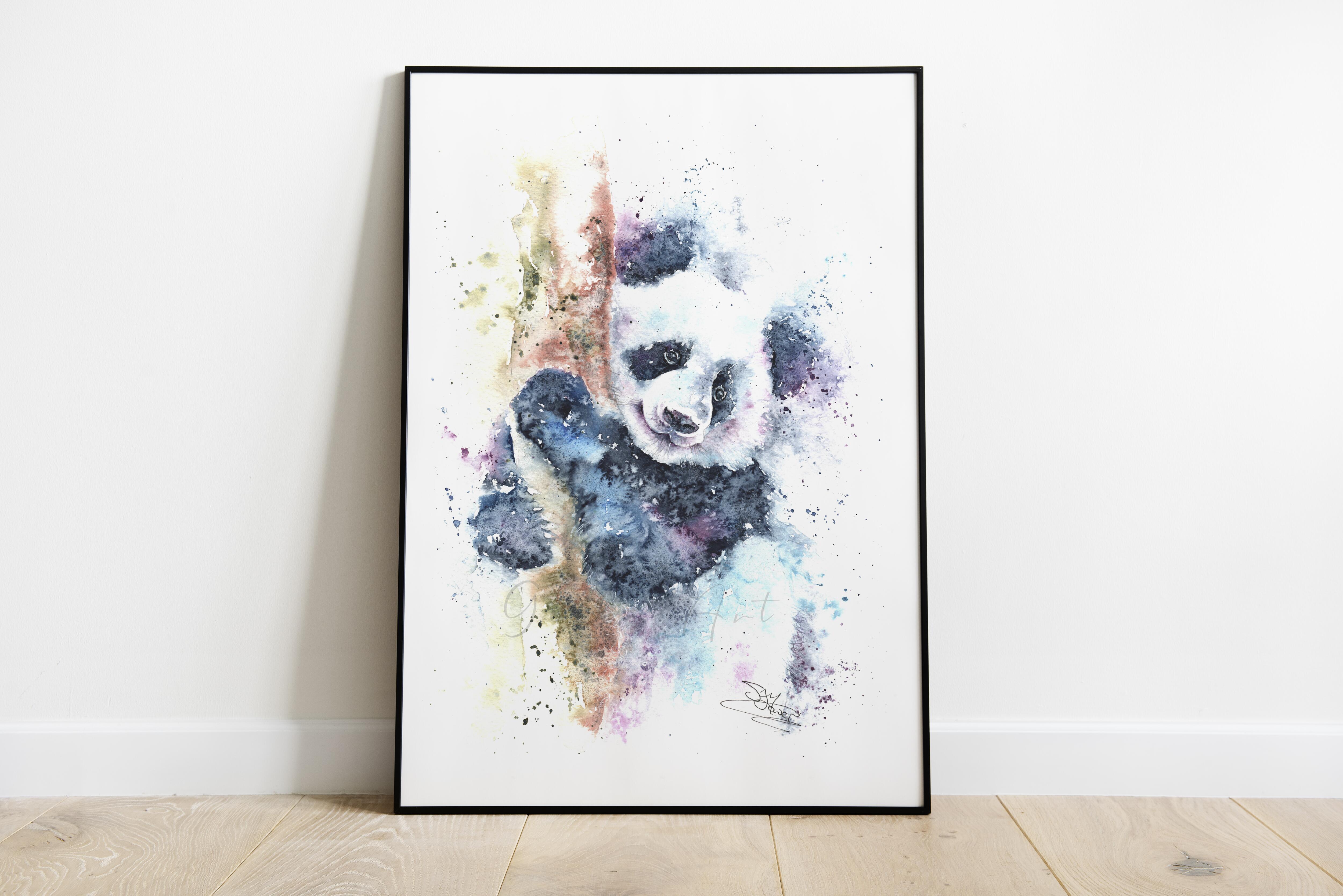 panda watercoloour painting